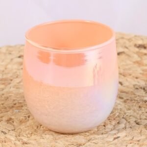 Holographic Glass Jar for Candle Making | Dual Tone | Piyali Design |200 ml | Color - ORANGE