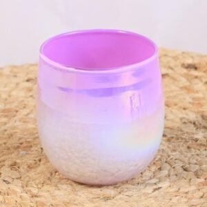 Holographic Glass Jar for Candle Making | Dual Tone | Piyali Design |200 ml | Color -PURPLE