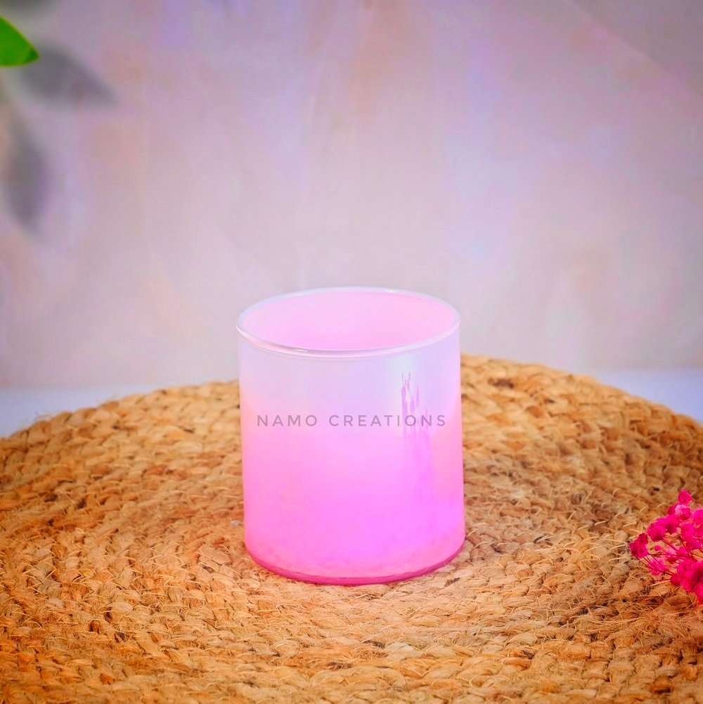 Holographic Jar for Candle Making |300 ml | Dual Tone - PINK White - Image 3