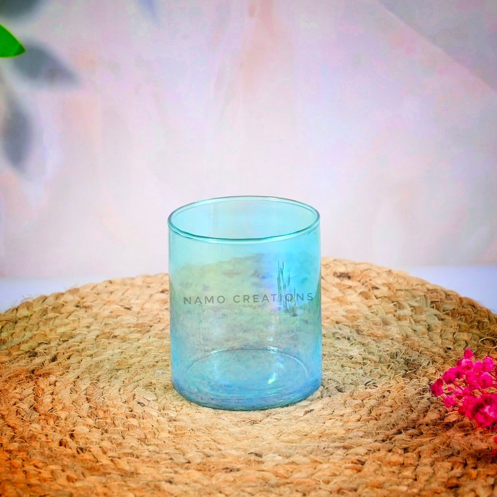 Holographic Jar for Candle Making |300 ml | TEAL - Image 3