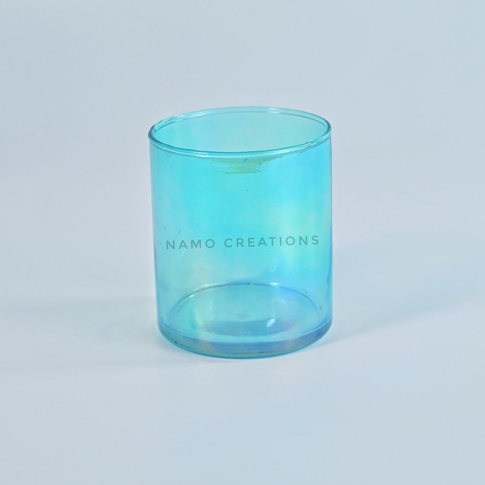 Holographic Jar for Candle Making |300 ml | TEAL - Image 2
