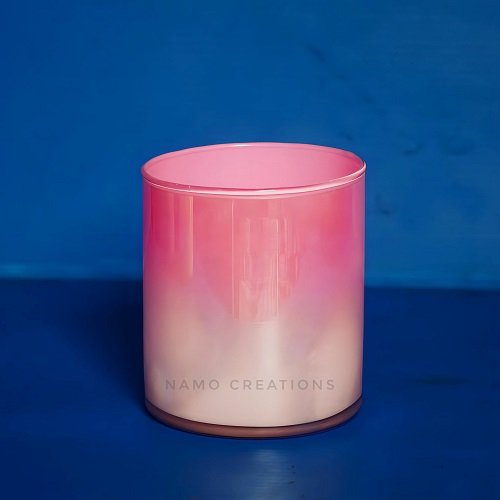 Holographic Jar for Candle Making |300 ml | Dual Tone - PINK White
