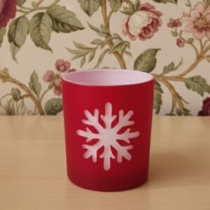 200 ml Designer Glass Jar for candle-making | Snowflake Print
